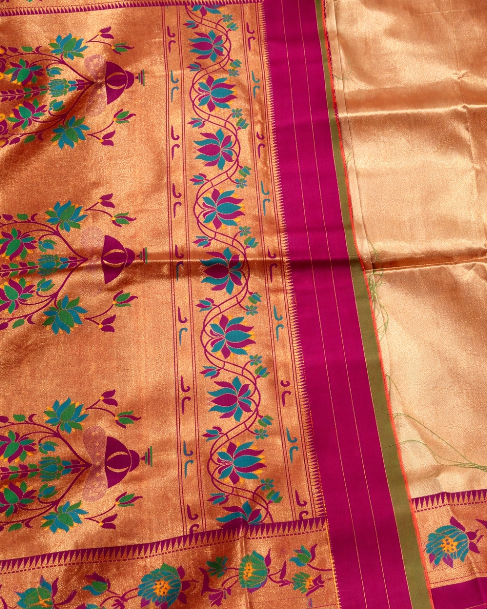 Deep Pink Paithani saree - Image 3